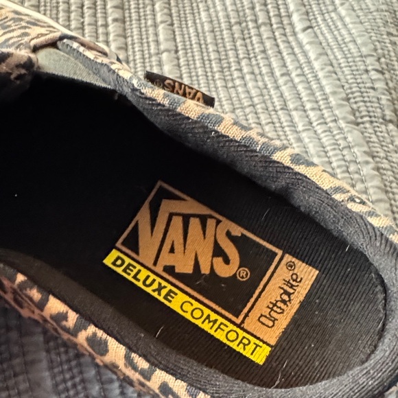 Vans Leopard Print Slip-On in Black and Tan - Picture 2 of 4